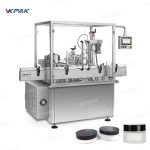 ઓટોમેટિક રોટરી કોસ્મેટિક ક્રીમ જાર ફિલિંગ સીલિંગ સ્ક્રુ કેપિંગ લાઇન