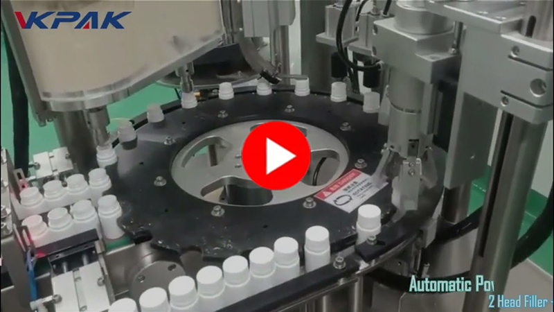 મોનોબ્લોક પાવડર બોટલ ફિલિંગ અને કેપિંગ મશીન