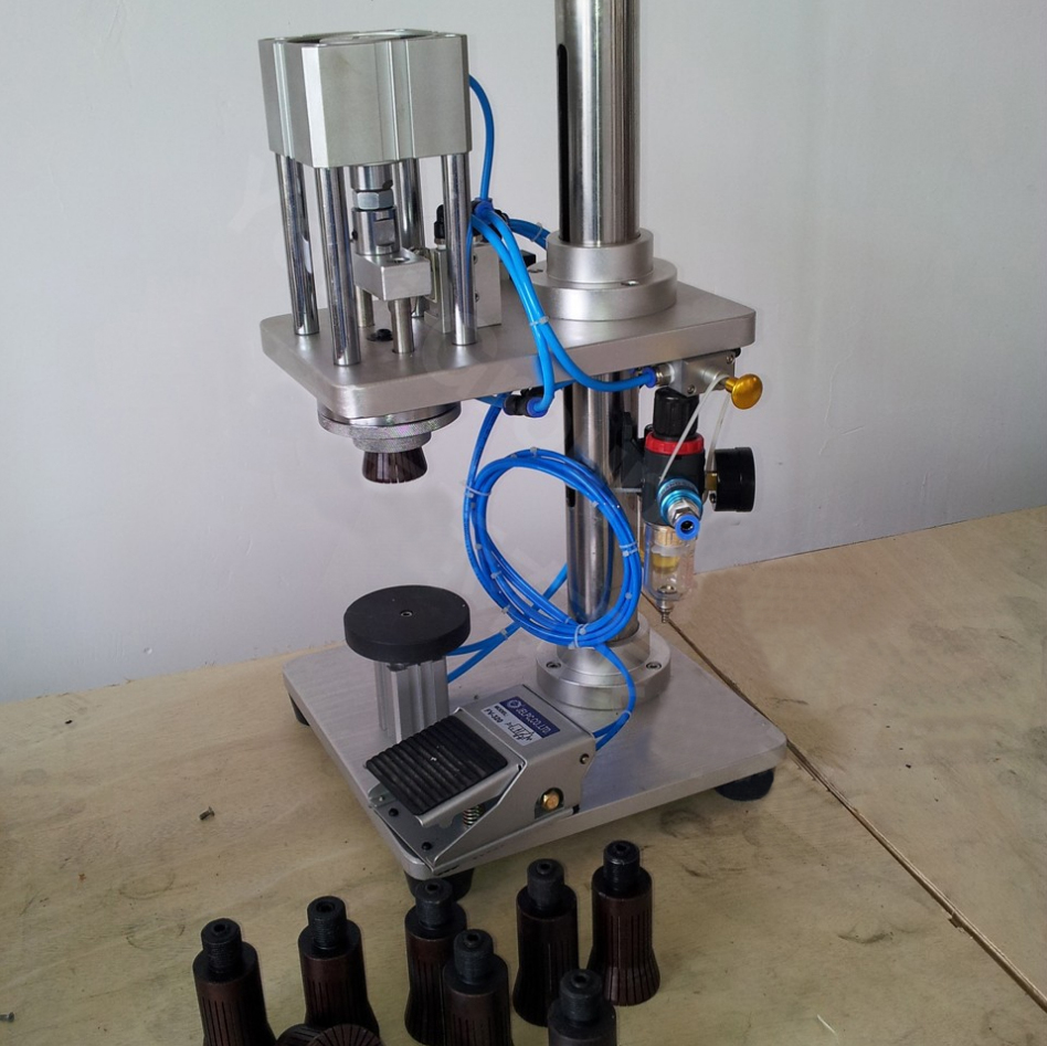 manual crimping machine for glass bottles ન્યુમેટિક કેપીંગ ઇક્વિપમેન્ટ સેમી ઓટોમેટિક ન્યુમેટીક.જેપીજી