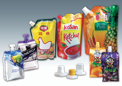 spout bags after filling હૂપર .jpg સાથે ભરવાની સિંગલ હેડ સ્આઉટ બેગ