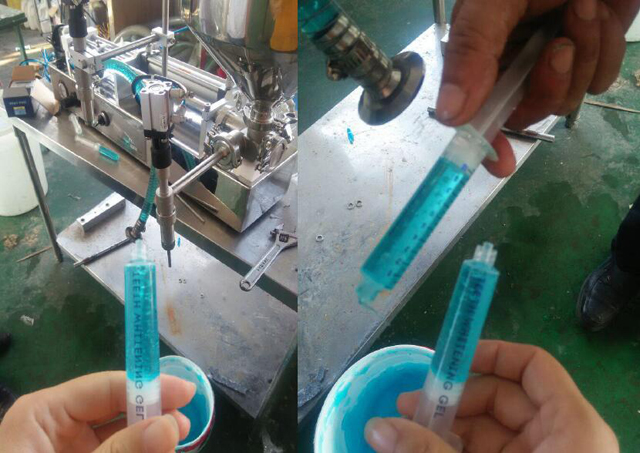 liquid filler semi automatic હેર gel.jpg માટે 8 oz બોટલ
