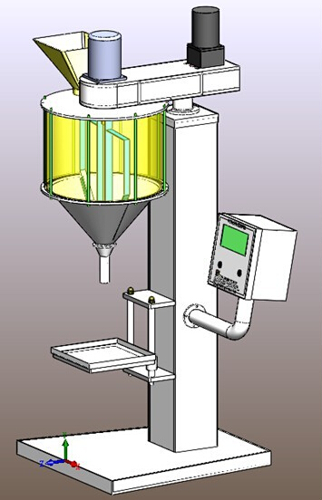 CAD illustration of powder filling machine filler.jpg માટે ચિત્રકામ